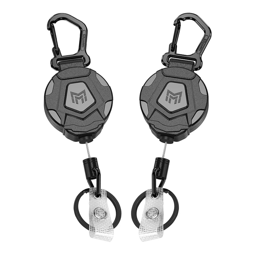 MNGARISTA 2-Pack Retractable Keychain, Heavy Duty Carabiner Badge Holder, Tactical ID Badge Reel Key Chain with 31.5” Steel Retractable Cord, 8.0 oz 🍁 All In One Marketplace Canada