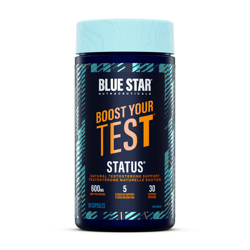 Blue Star Nutraceuticals Status - Natural Testosterone Support, Helps Increase Testosterone Levels & Muscle Strength, Clinically Researched Ingredients, 90 Veggie Caps, 30 Day Supply (NPN 80083809) 🍁 All In One Marketplace Canada