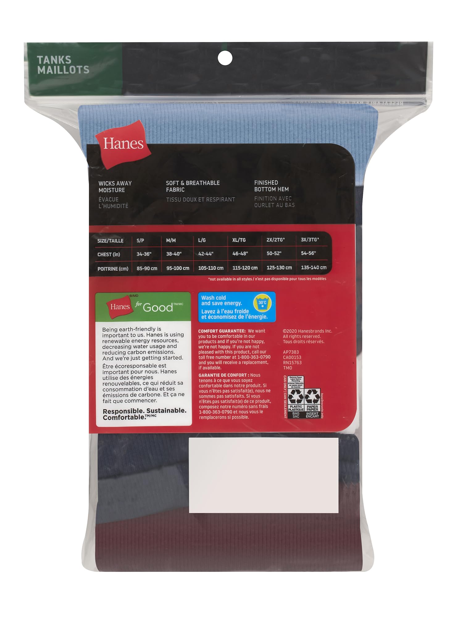 Hanes Men’s Ribbed Tank, Cotton Undershirt Tank, 6-Pack, Assorted, Size Small 🍁 All In One Marketplace Canada