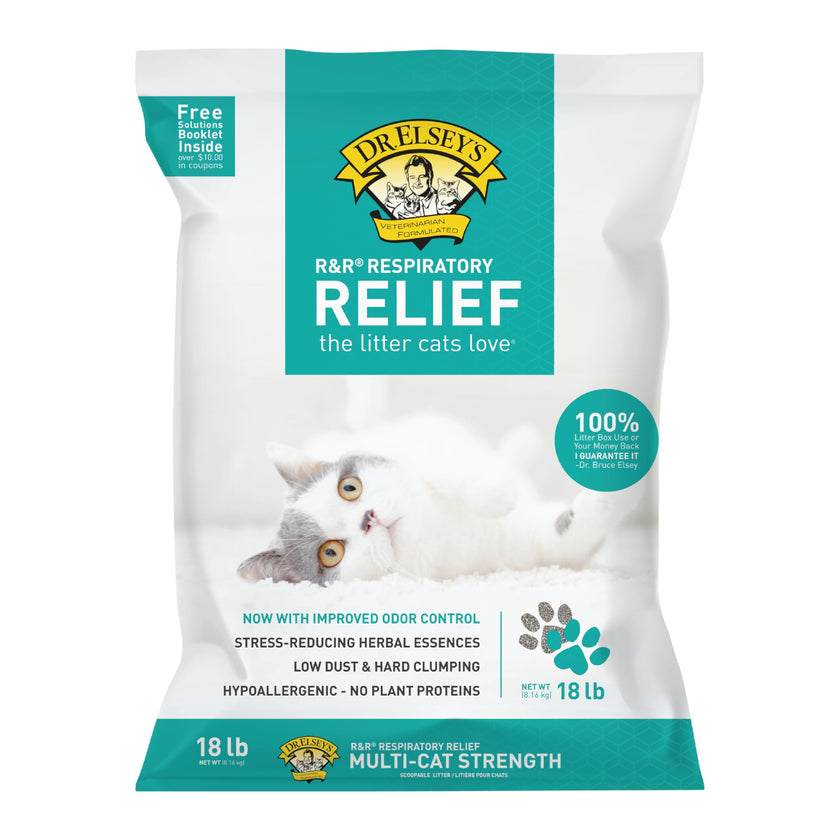 Dr. Elsey's R and R Cat Litter - Low Dust, Low Tracking, Hard Clumping, Superior Scent Control, Unscented and Natural Ingredients - Stress Reducing Kitty Litter, Supports Healthy Breathing 🍁 All In One Marketplace Canada