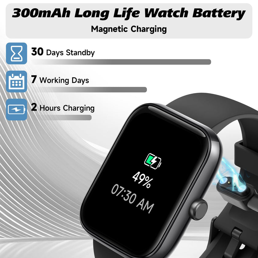 Smart Watch for Men Women with Bluetooth Call, Alexa Built-in, Heart Rate & Sleep Monitor, 1.83