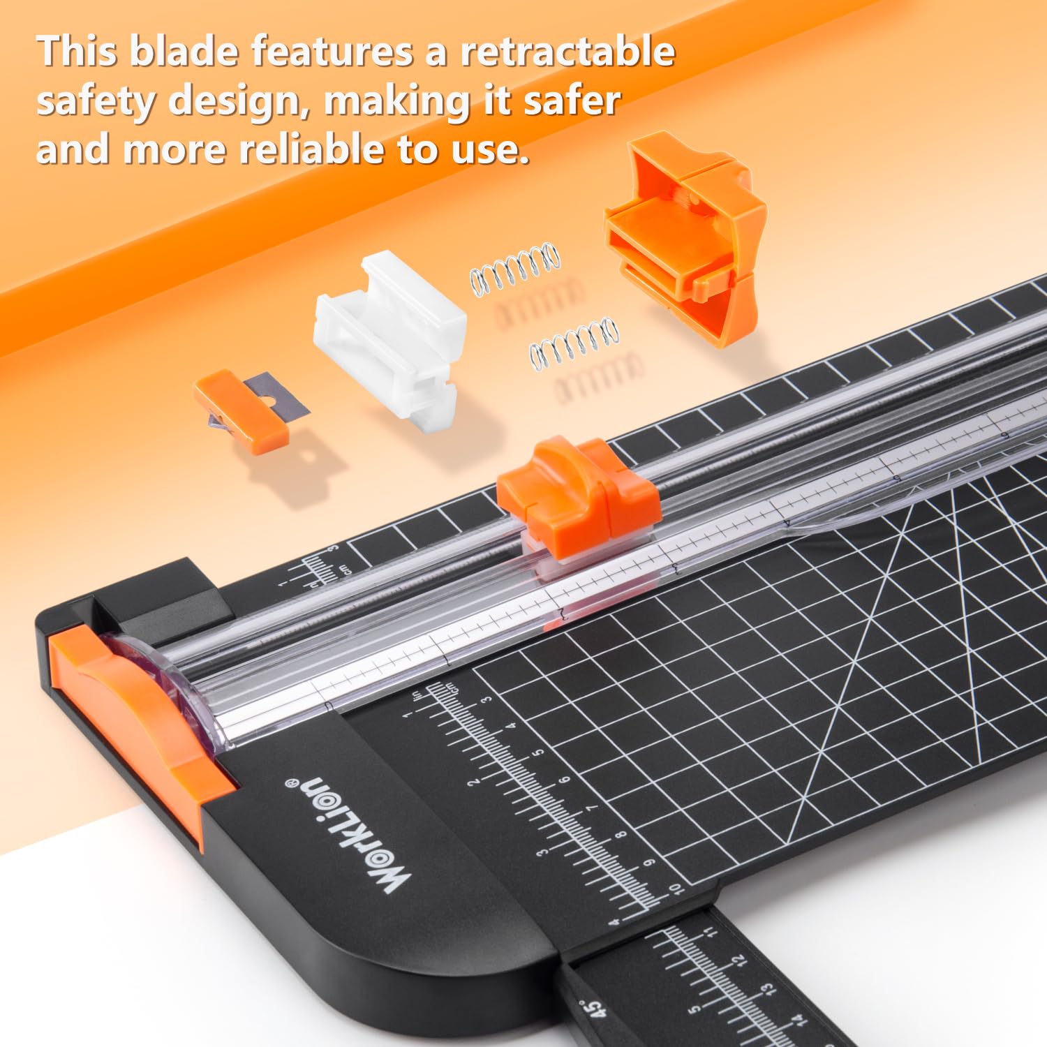 WORKLION Paper Cutter - A4 Paper Craft Cutter with Security Blade for Cut Gift Card, Coupon, Label, Cardstock, Photo, 12 inch Black Office Paper Trimmer 🍁 All In One Marketplace Canada