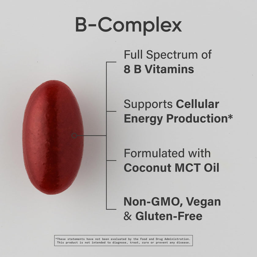 Sports Research® Vitamin B-Complex - Full Spectrum of B Vitamins with Methylated B12 & Folate - Gluten Free · Plant-Based · Non-GMO · Vegan-Friendly Formula - 120 Veggie Softgels 🍁 All In One Marketplace Canada