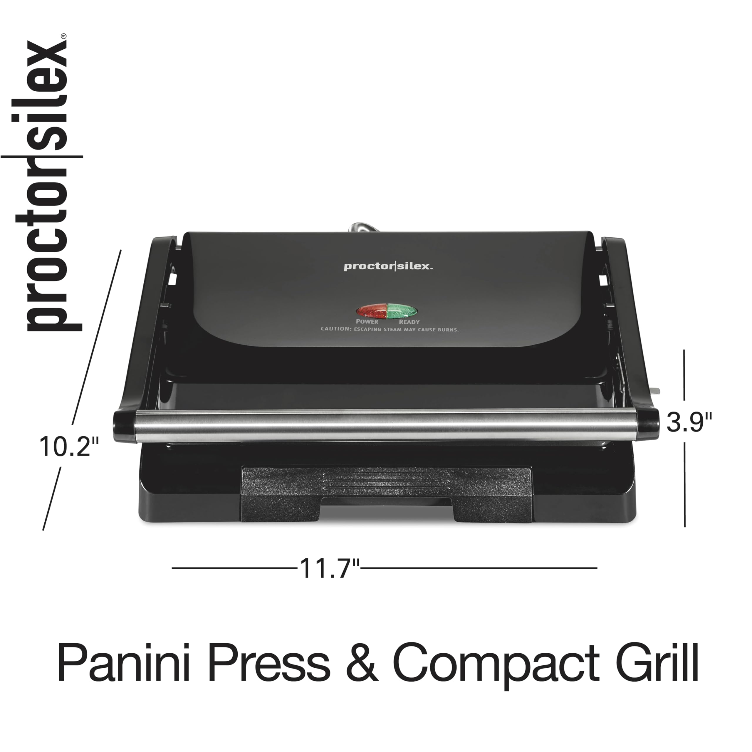 Proctor Silex 4 Serving Panini Press, Sandwich Maker and Compact Indoor Grill, Upright Storage, Easy Clean Nonstick Grids, Black (25440PS) 🍁 All In One Marketplace Canada