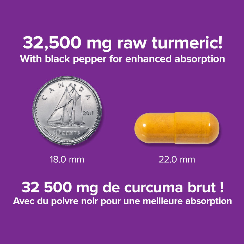 Webber Naturals Turmeric Curcumin Ultra Strength, 32,500 mg of Raw Herb, 30 Capsules, Antioxidant Support, Vegan 🍁 All In One Marketplace Canada