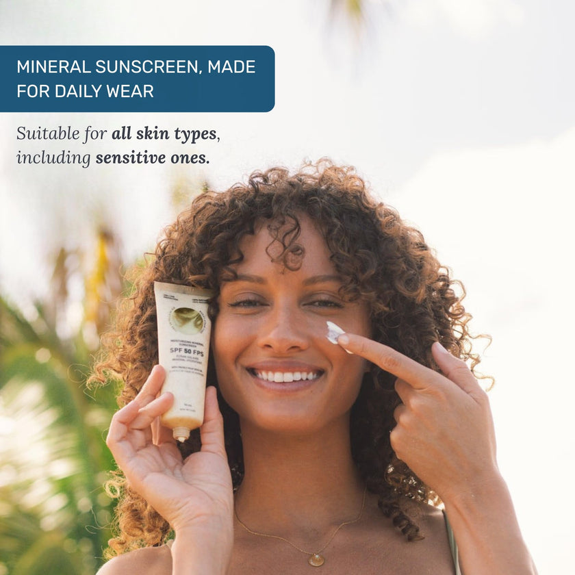 TANIT Moisturizing Mineral Sunscreen SPF 50, 90ml, Broad-Spectrum UVA/UVB Protection, Hydrating Non-Greasy Face & Body Cream with Prickly Pear Seed Oil, Coconut + Vanilla Scent, Vegan, Water-Resistant 🍁 All In One Marketplace Canada