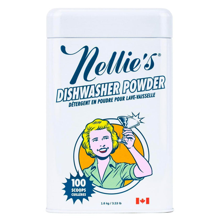 Nellie's Dishwasher Powder - 100 Load - Plant-Based Dishwasher Detergent - Septic Safe, Fragrance-Free - Easily Penetrates Grease & Food Particles - Phosphate-Free - (Made in Canada) 🍁 All In One Marketplace Canada