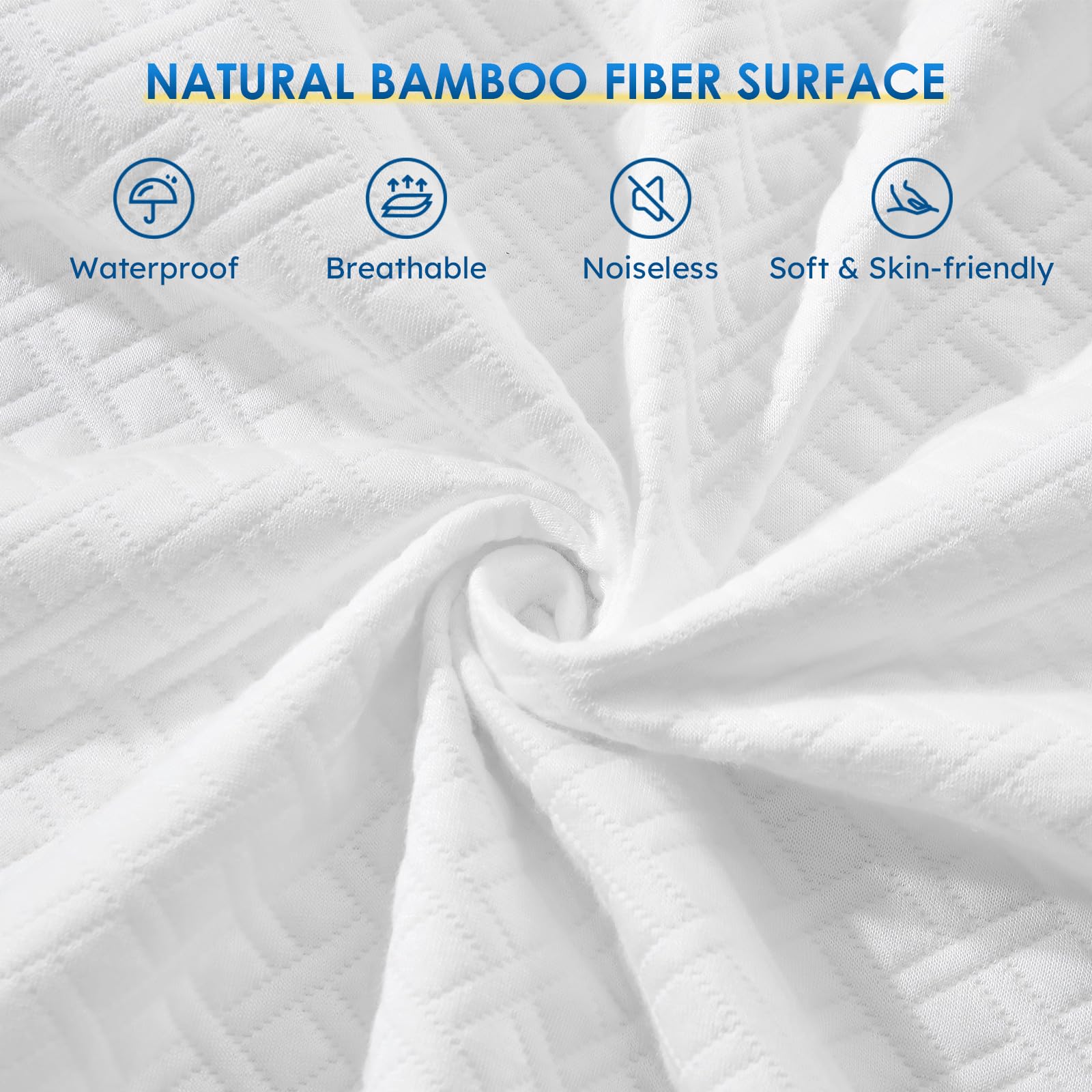 Cozymaker Queen Size Mattress Protector, 100% Waterproof Mattress Cover Fitted 8
