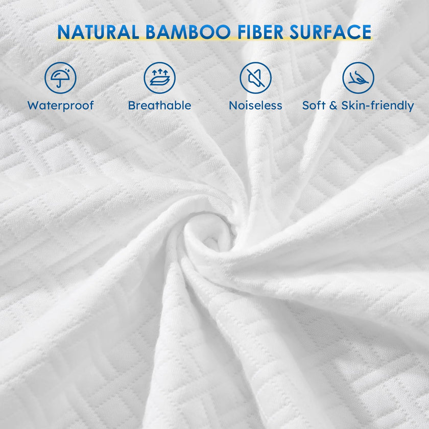 Cozymaker Queen Size Mattress Protector, 100% Waterproof Mattress Cover Fitted 8