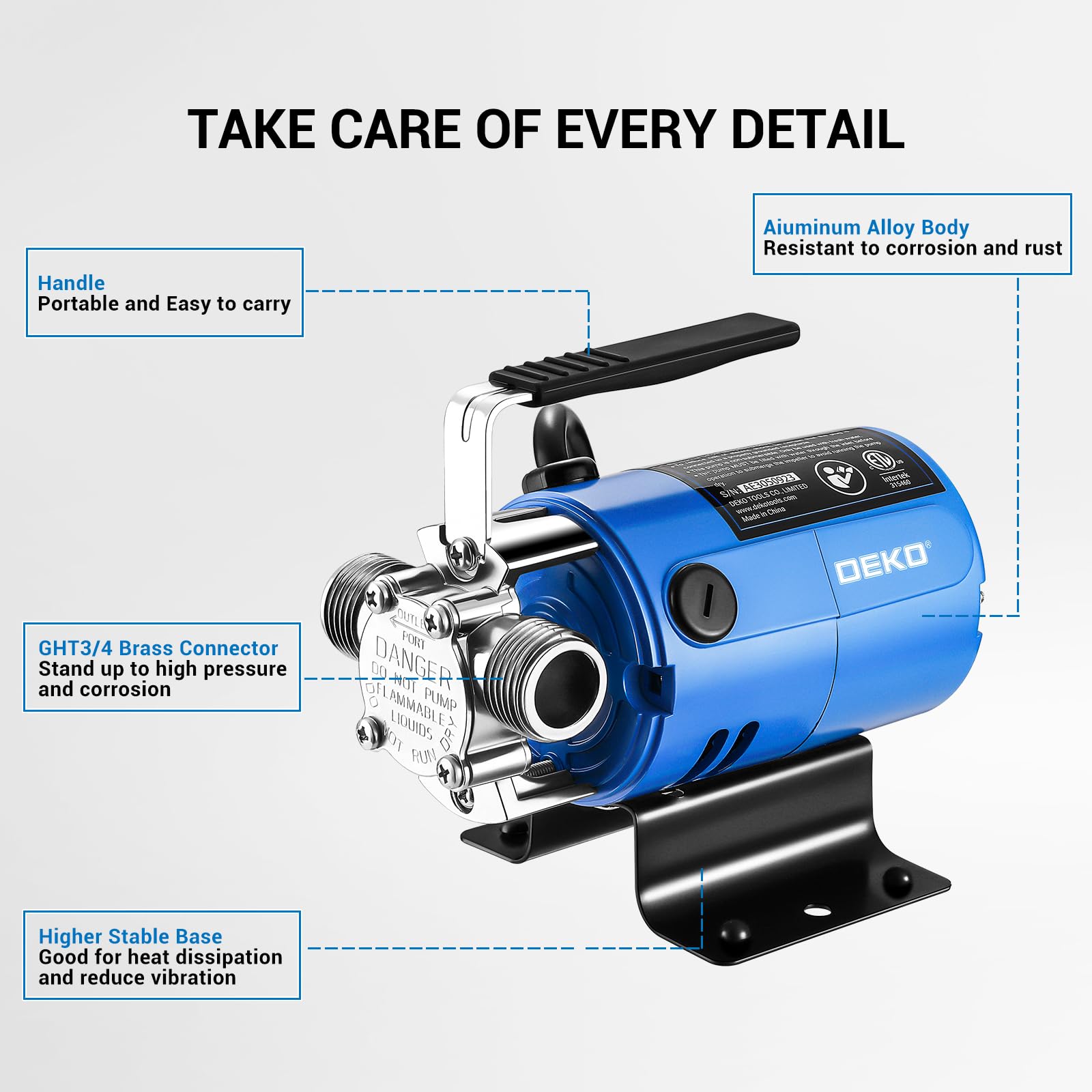 Water Transfer Pump: DEKOPRO Transfer Pump Electric Water Pump Utility Pump Rain Barrel Garden Hose Pump 115V 🍁 All In One Marketplace Canada