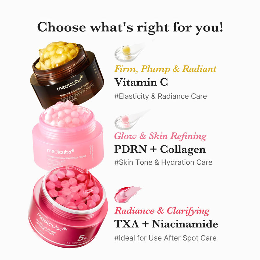 medicube Salmon DNA PDRN Pink Collagen Capsule Cream, Face Moisturizer | Lightweight Moisturizing Cream | PDRN, Niacinamide for Uneven Skin Tone, Glow hydration | Korean Skin Care 1.94 oz 🍁 All In One Marketplace Canada