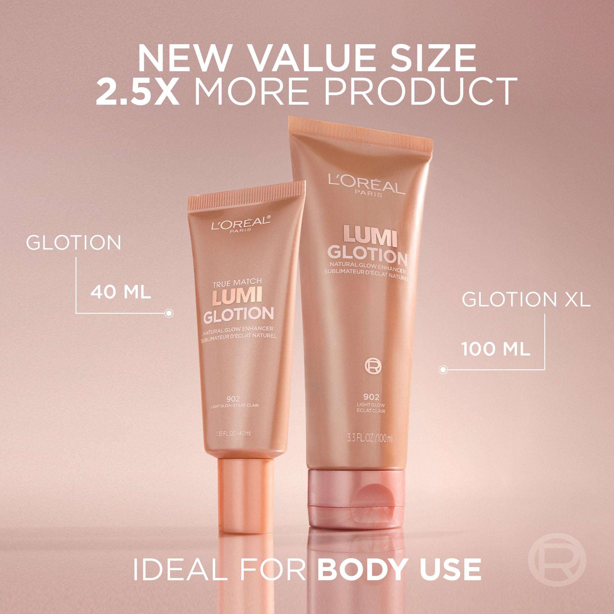 L’Oréal Paris Lumi Glotion Jumbo, Natural Glow Enhancer for Face & Body, Instantly Hydrates and Illuminates Skin, Sheer Colour Tint, Offers a Sunkissed Glow, 902 Light, 100 mL 🍁 All In One Marketplace Canada