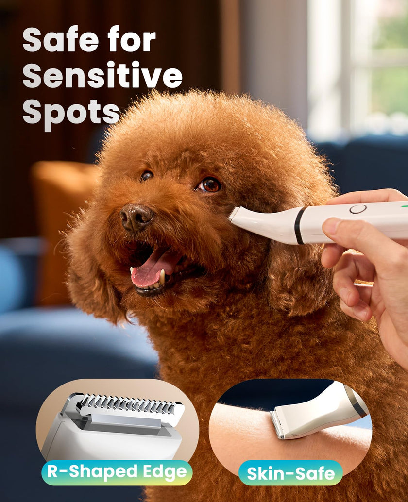 oneisall Dog Clippers with Double Blades,Cordless Small Pet Hair Grooming Trimmer,Low Noise for Trimming Dog's Hair Around Paws, Eyes, Ears, Face, Rump (White) 🍁 All In One Marketplace Canada