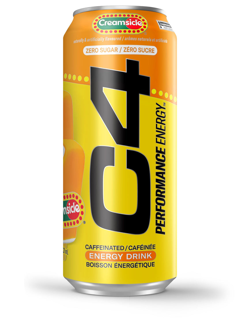 Cellucor C4 Performance Energy Drink, Creamsicle, Carbonated Sugar Free Drink with no Artificial Colours or Dyes, 473mL, 12 count 🍁 All In One Marketplace Canada