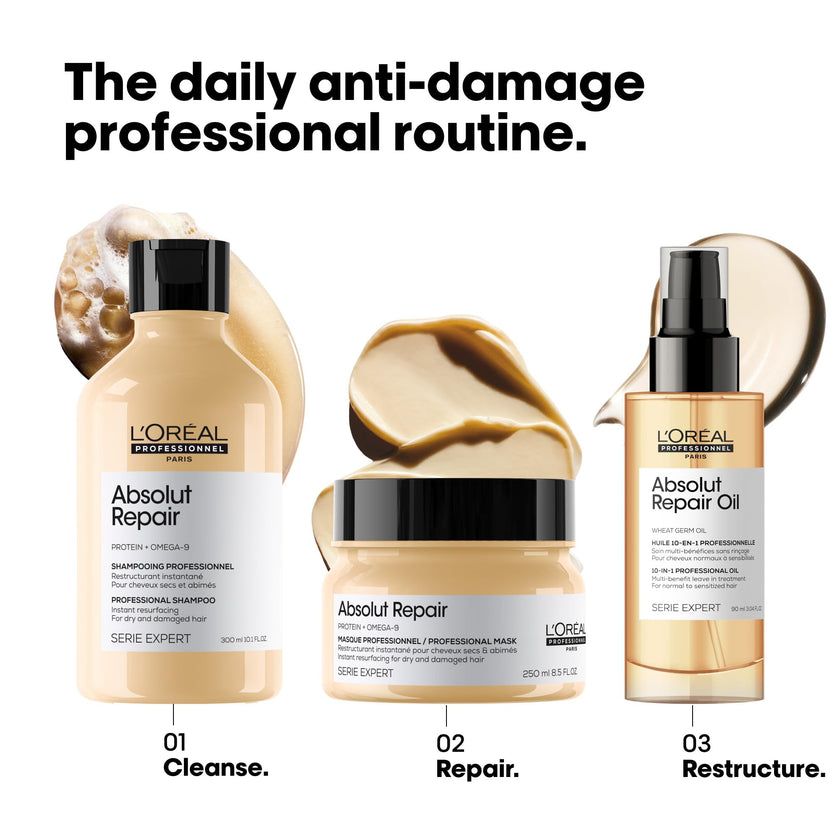 L'Oreal Professionnel Absolut Repair Shampoo, Repairing Shampoo for Dry & Damaged Hair, Restructures & Adds Shine, With Protein & Omega 9 🍁 All In One Marketplace Canada