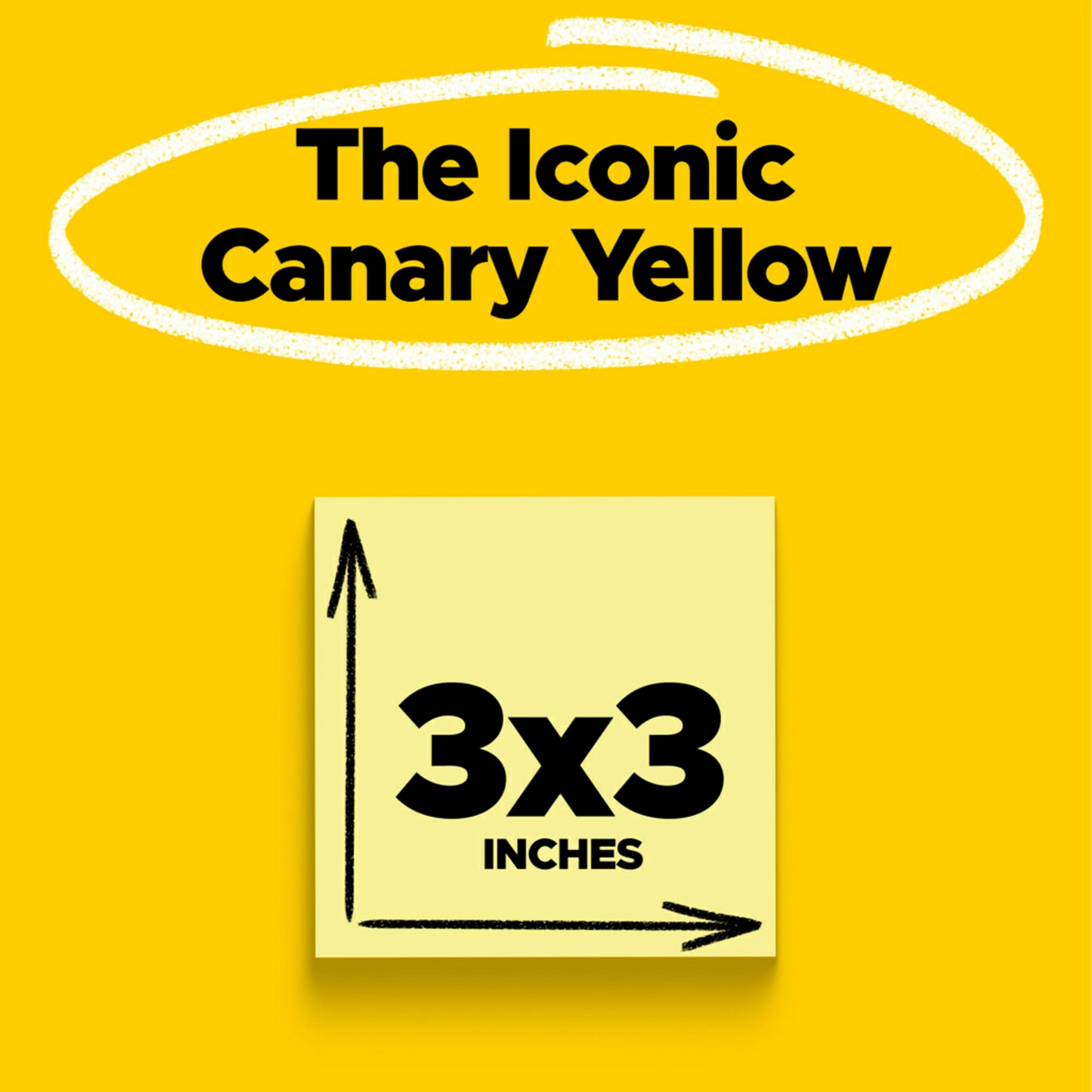 Post-it Notes, 3x3 in, 18 Pads, Canary Yellow, Clean Removal, Recyclable 🍁 All In One Marketplace Canada