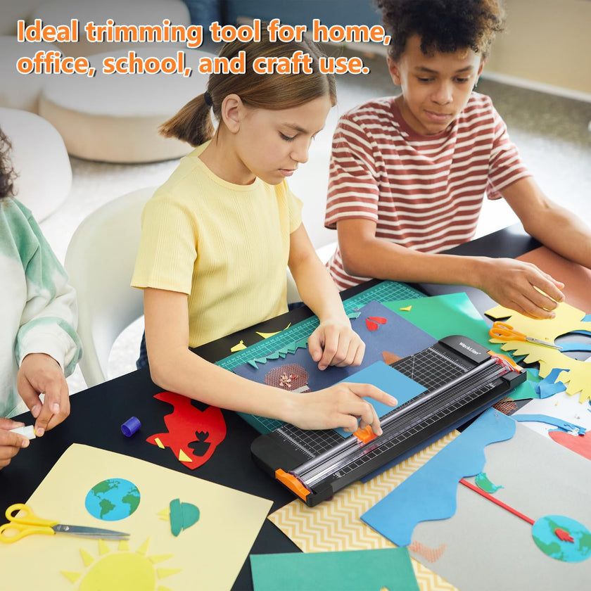 WORKLION Paper Cutter - A4 Paper Craft Cutter with Security Blade for Cut Gift Card, Coupon, Label, Cardstock, Photo, 12 inch Black Office Paper Trimmer 🍁 All In One Marketplace Canada