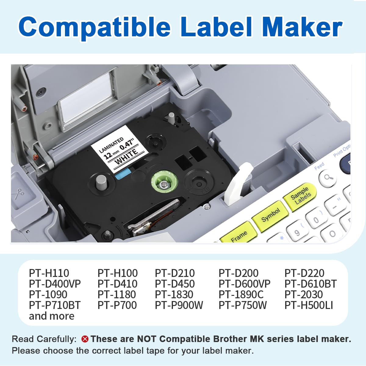10 Pack Replace for Brother TZe-231 P Touch Label Maker Tape TZe TZ Tape 12mm 0.47 Laminated White TZe231 Compatible with Brother Ptouch PTH110 PT-D210 PTD600 PTD400AD PT-1290 Label Makers 🍁 All In One Marketplace Canada