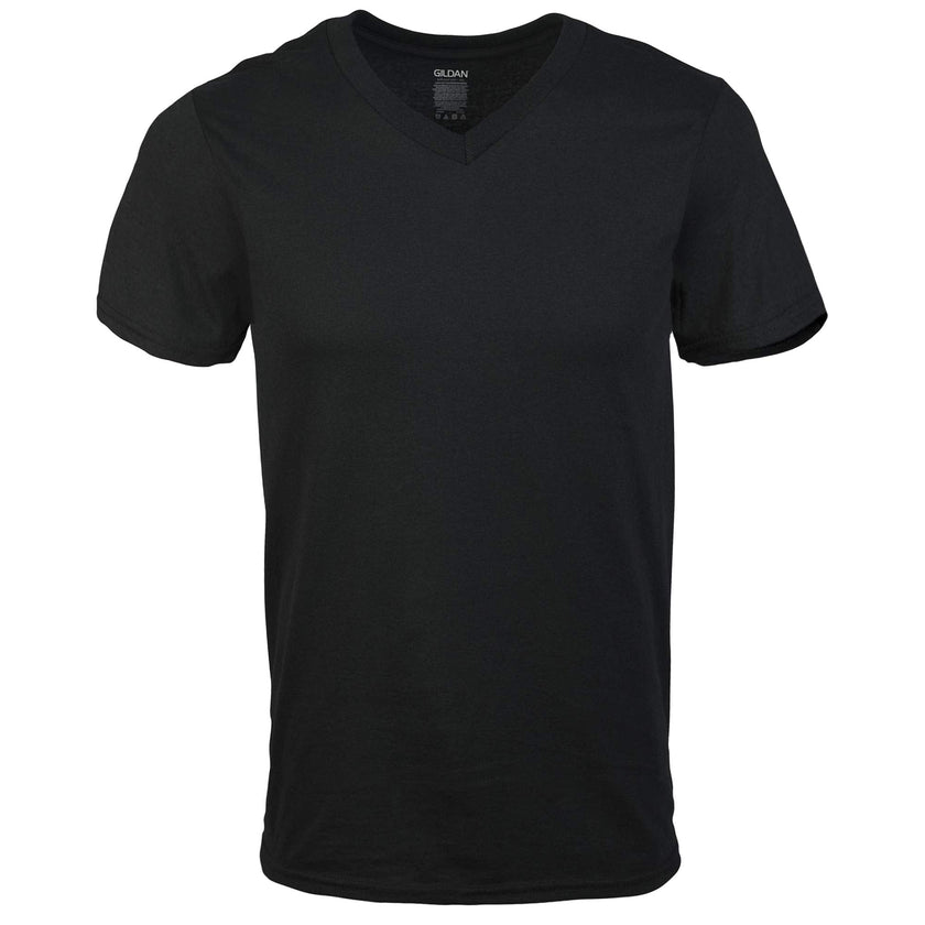 Gildan Men's V-Neck T-Shirts, Multipack, Style G1103, Black/Sport Grey/Charcoal/Military Green (5-Pack), Large 🍁 All In One Marketplace Canada