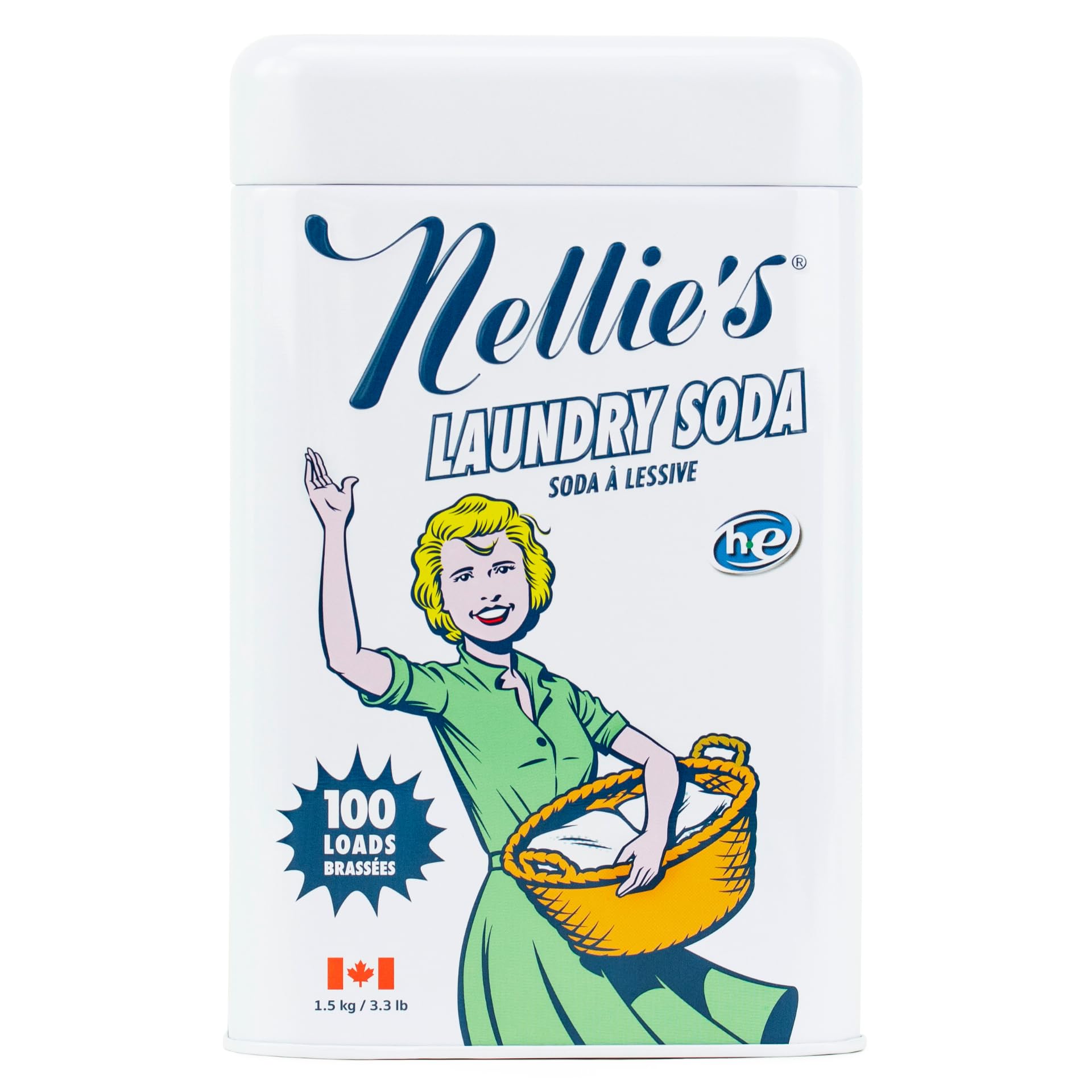 Nellie's Laundry Soda - Concentrated Laundry Detergent Powder - 100 Load - Gentle on Skin and Environment - Fragrance-Free - Made in Canada 🍁 All In One Marketplace Canada