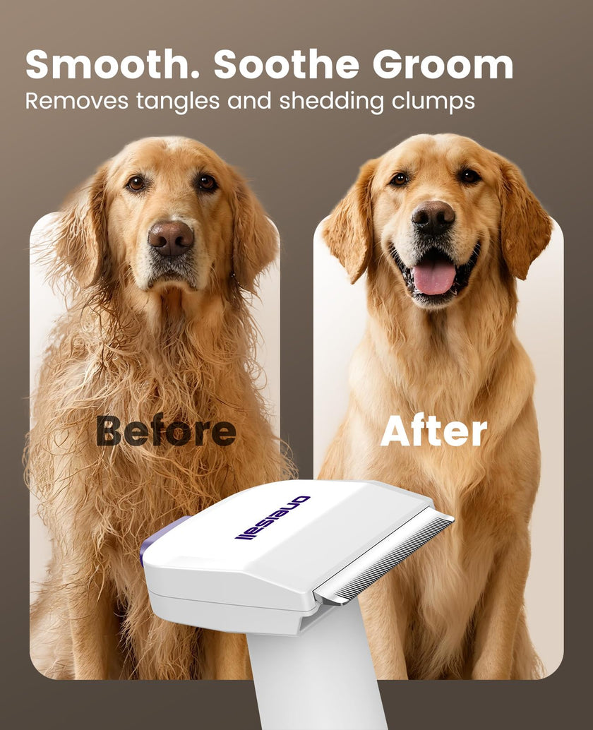 oneisall Dog Grooming Vacuum Kit: 15000Pa Shedding Brush with Grooming Tools, 3 Suction Low Noise, for Pet Thick and Undercoat, 1.5L Dust Cup, Dog Hair Vacuum, Home Cleaning, LM5 🍁 All In One Marketplace Canada