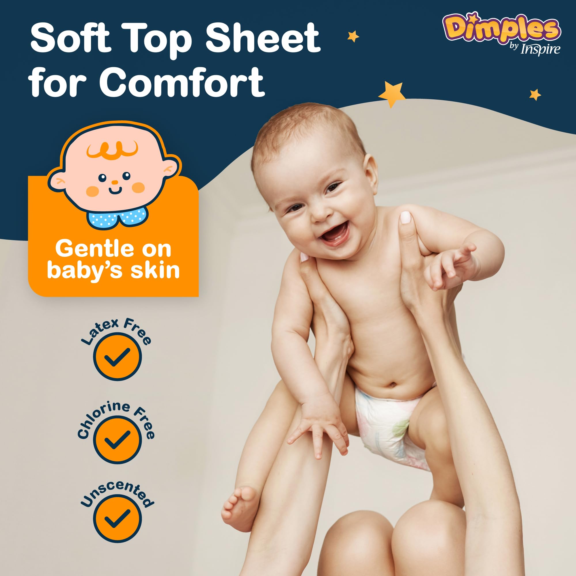 Inspire Dimples Booster Pads, Baby Diaper Doubler with Adhesive - Boosts Diaper Absorbency - No More leaks 30 Count (with Adhesive for Secure Fit) (30 Count) 🍁 All In One Marketplace Canada