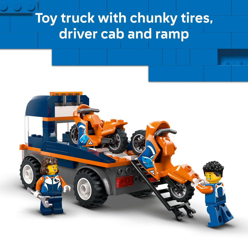 LEGO City Motorcycle Transporter Building Toy for Boys & Girls - Pretend Play Set for Preschool Kids, Ages 4+ - Flatbed Truck Toy W/2 Toy Motorcycles & 2 Minifigures - Gift Idea for Birthdays - 60491 🍁 All In One Marketplace Canada