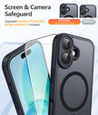 FNTCASE for iPhone 16 Phone Case: Magnetic Translucent Matte [Full Covered Camera Protection] [Screen Protector] Military Grade Shockproof Slim Cover Drop Proof Protective Cases - Black 🍁 All In One Marketplace Canada