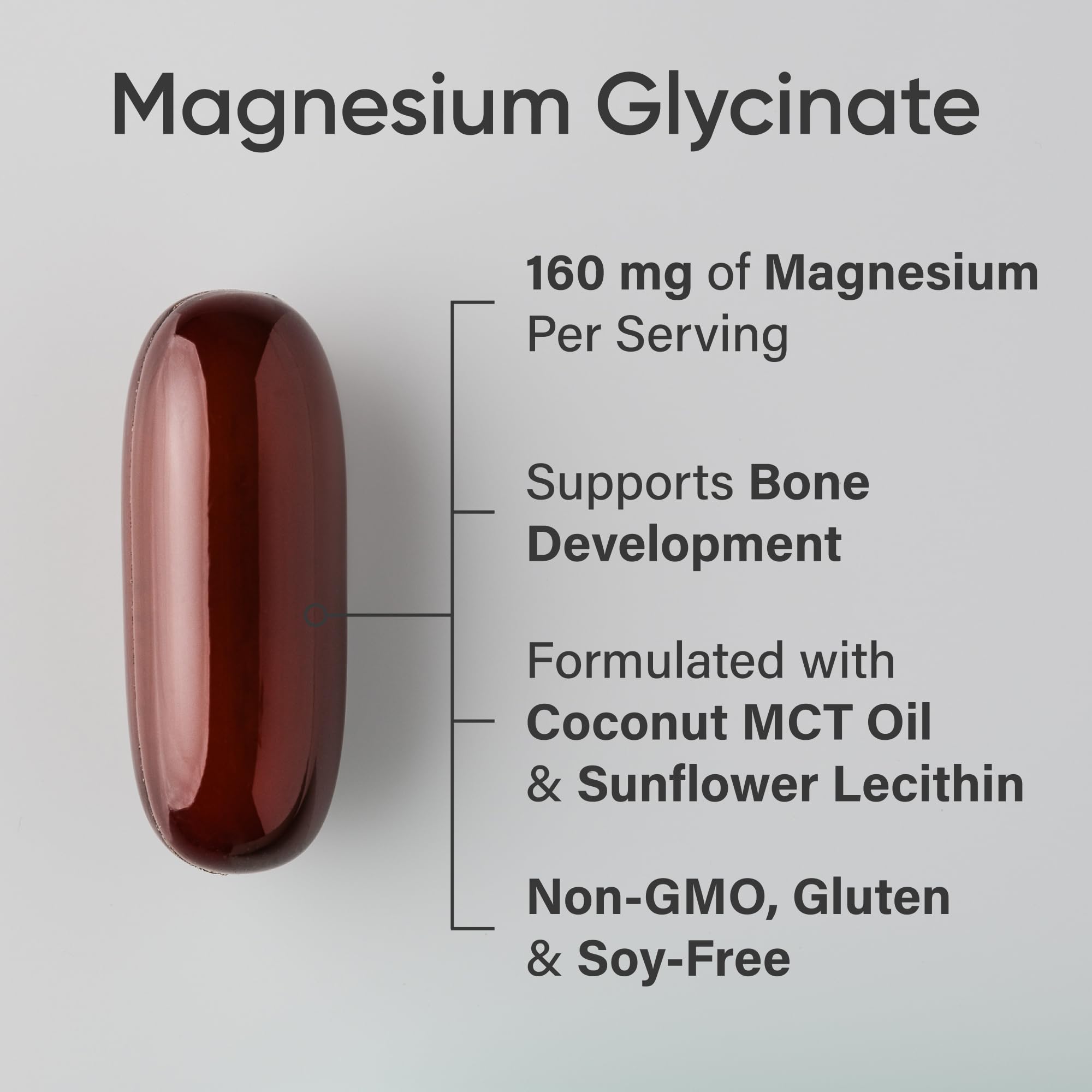 Sports Research® Magnesium Glycinate - Supports Bone Development & Muscle Function | 160mg of Chelated Elemental Magnesium w/Coconut MCT Oil | Non-GMO, Gluten & Soy Free - Liquid Softgels | 60 Count 🍁 All In One Marketplace Canada