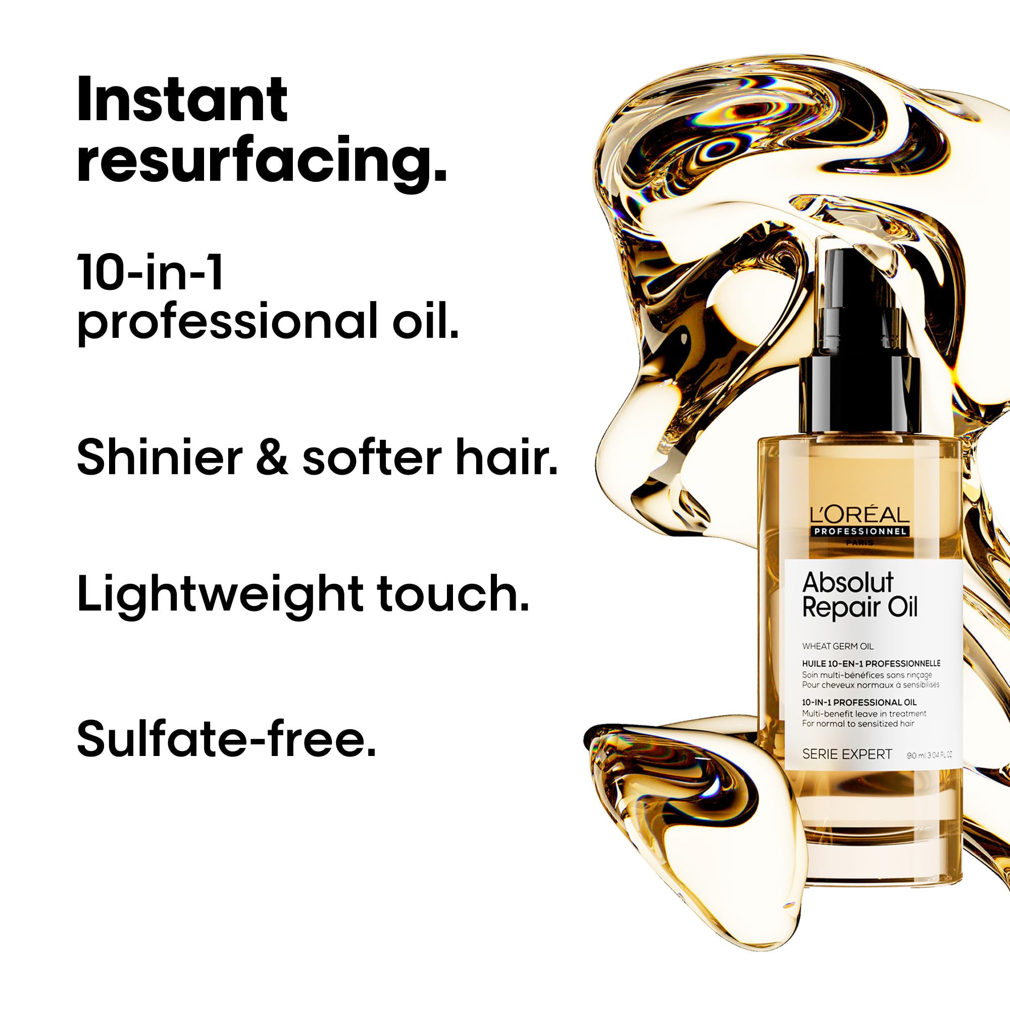 L’Oréal Professionnel Absolut Repair 10-in-1 Oil, Leave-In Hair Oil for Dry & Damaged Hair, Nourishes, Resurfaces & Protects, 90 ML 🍁 All In One Marketplace Canada