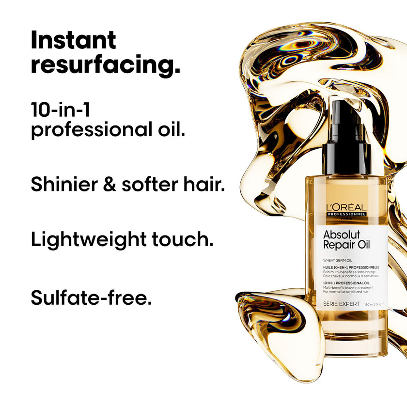 L’Oréal Professionnel Absolut Repair 10-in-1 Oil, Leave-In Hair Oil for Dry & Damaged Hair, Nourishes, Resurfaces & Protects, 90 ML 🍁 All In One Marketplace Canada