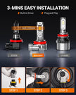 SEALIGHT H11 H8 H9 LED Headlight Bulbs, 55000LM 1000% Super Bright H11 LED Bulbs, 1:1 Mini Size Plug and Play, 6500K Cool White Halogen Replacement, Pack of 2 🍁 All In One Marketplace Canada