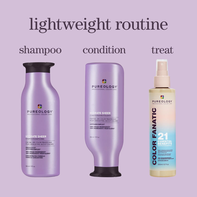 Pureology Hydrate Sheer Shampoo, Lightweight Color-Safe Hydration for Fine Dry Hair, Jojoba & Green Tea, Vegan, Sulfate-Free 🍁 All In One Marketplace Canada