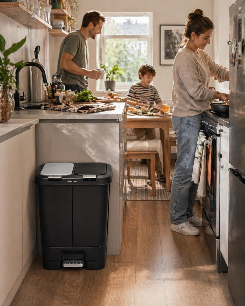Step N’ Sort 40L Dual Compartment Recycling Bin – Slim Kitchen Waste & Recycling System (2 × 20L) 🍁 All In One Marketplace Canada