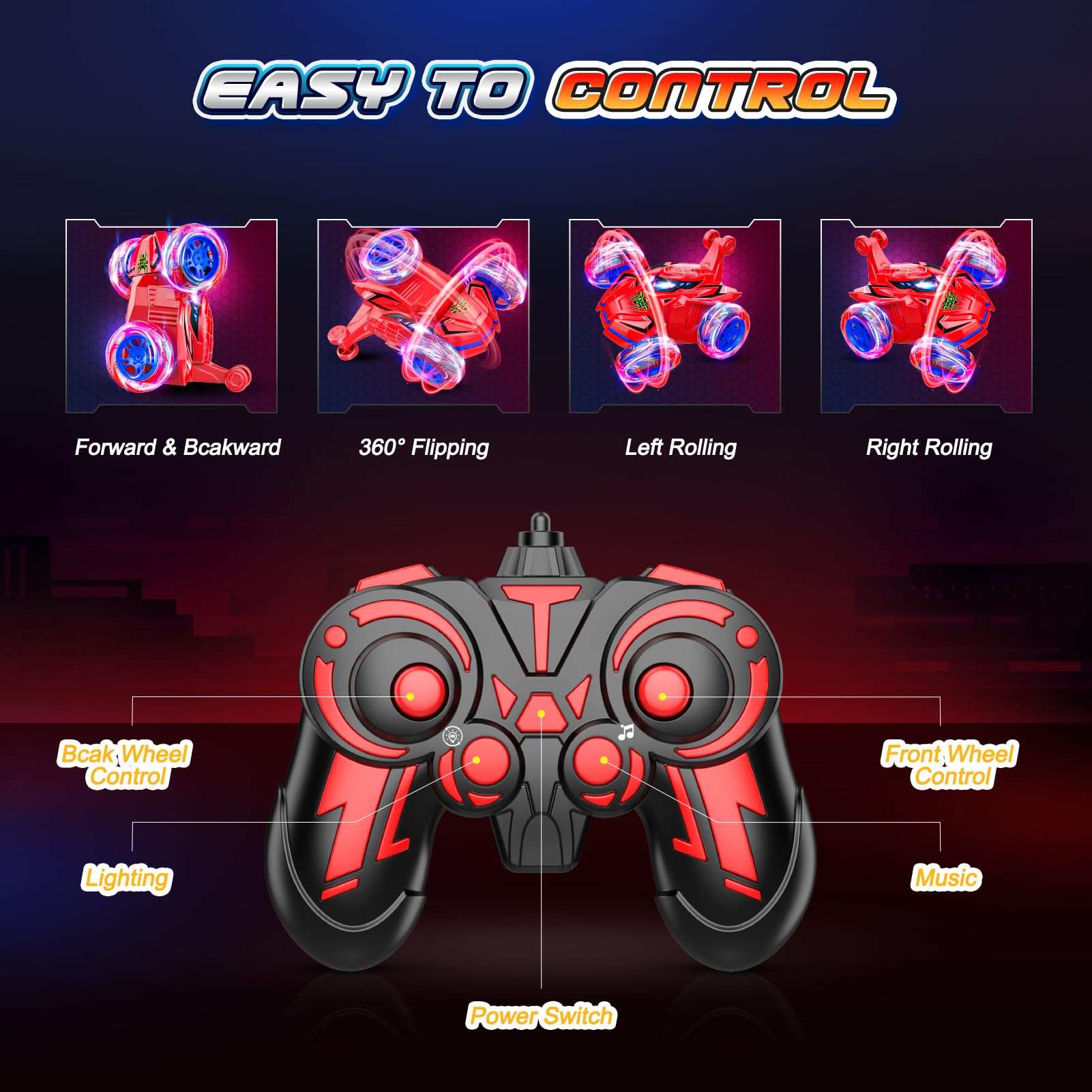 Spider Remote Control Cars for Kids,decked Car Toys Stunt Car Toy for Boys Age 3-9 Remote Control Car for Kids 4-8 Year Old Easter Birthday Gifts for Boys 3-5 Years Old Girls 🍁 All In One Marketplace Canada
