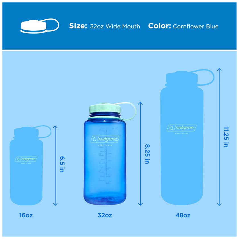 Nalgene 32 oz Wide Mouth Water Bottle, Cornflower Blue 🍁 All In One Marketplace Canada
