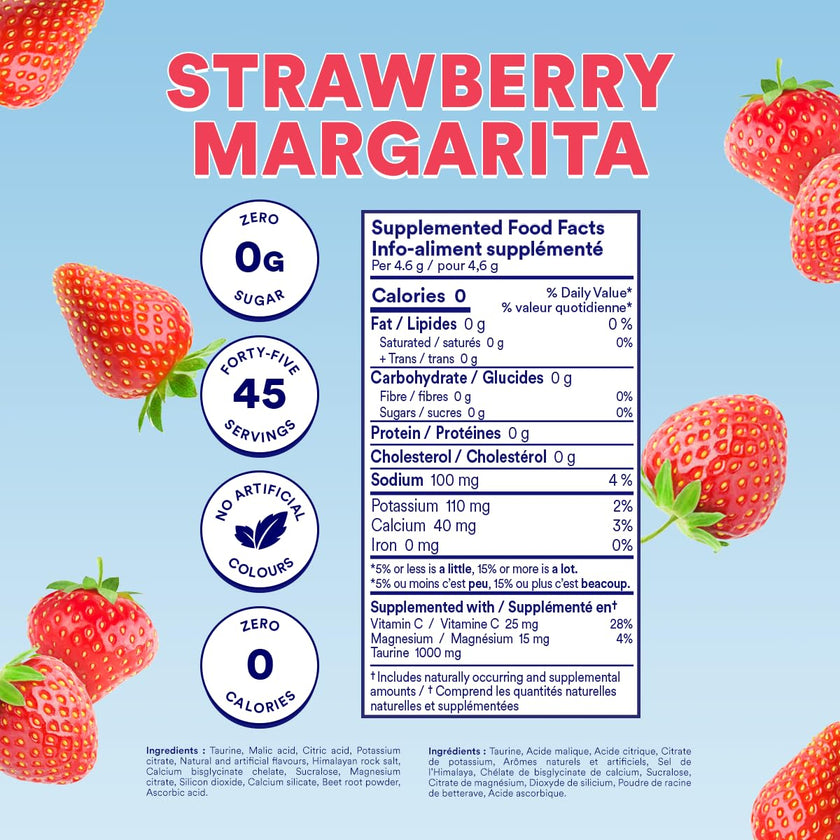 Cira Hydration Electrolytes Powder - Daily Electrolyte Powder, Sugar Free w Himalayan Salt, Magnesium, Potassium, Hydration Powder for Dehydration Relief & Recovery - Strawberry Margarita, 45 Servings 🍁 All In One Marketplace Canada