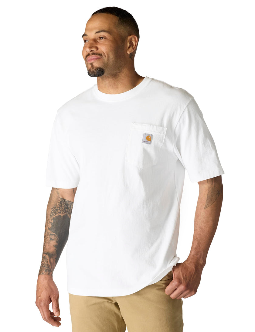 Carhartt Men's K87 Workwear Short Sleeve T-Shirt (Regular and Big & Tall Sizes), White, Large 🍁 All In One Marketplace Canada