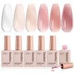 Beetles Jelly Gel Nail Polish Set 6 Colors Neutral Sheer Milky White Nude Pink Gel Polish Kit Translucent Soak off Uv Nail Gel Diy Manicure Gifts for Girls Women 🍁 All In One Marketplace Canada