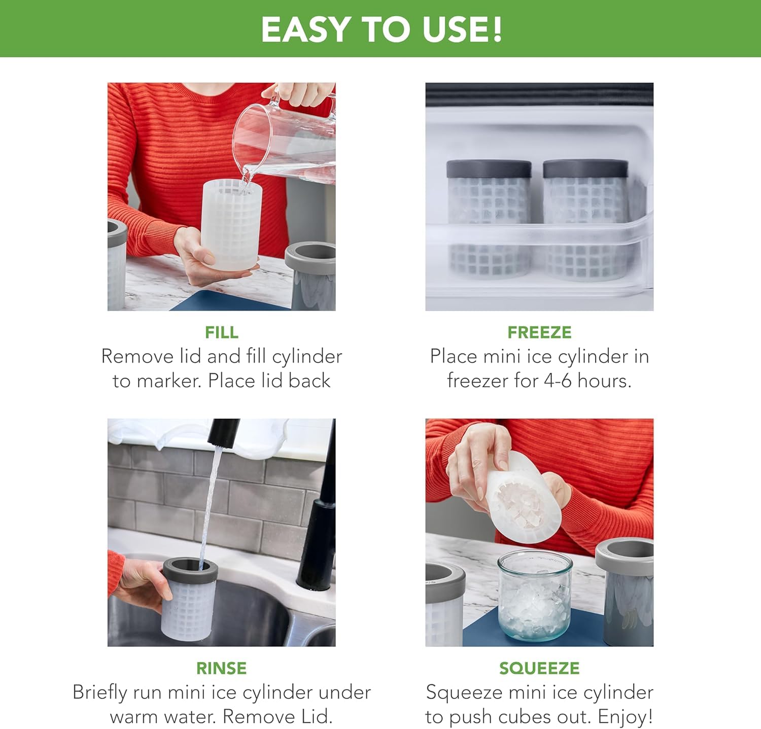 Tovolo Mini Ice Cylinder- Squeeze & Release- Set of 2, 1000422 🍁 All In One Marketplace Canada