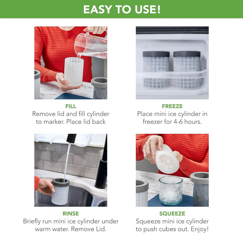 Tovolo Mini Ice Cylinder- Squeeze & Release- Set of 2, 1000422 🍁 All In One Marketplace Canada