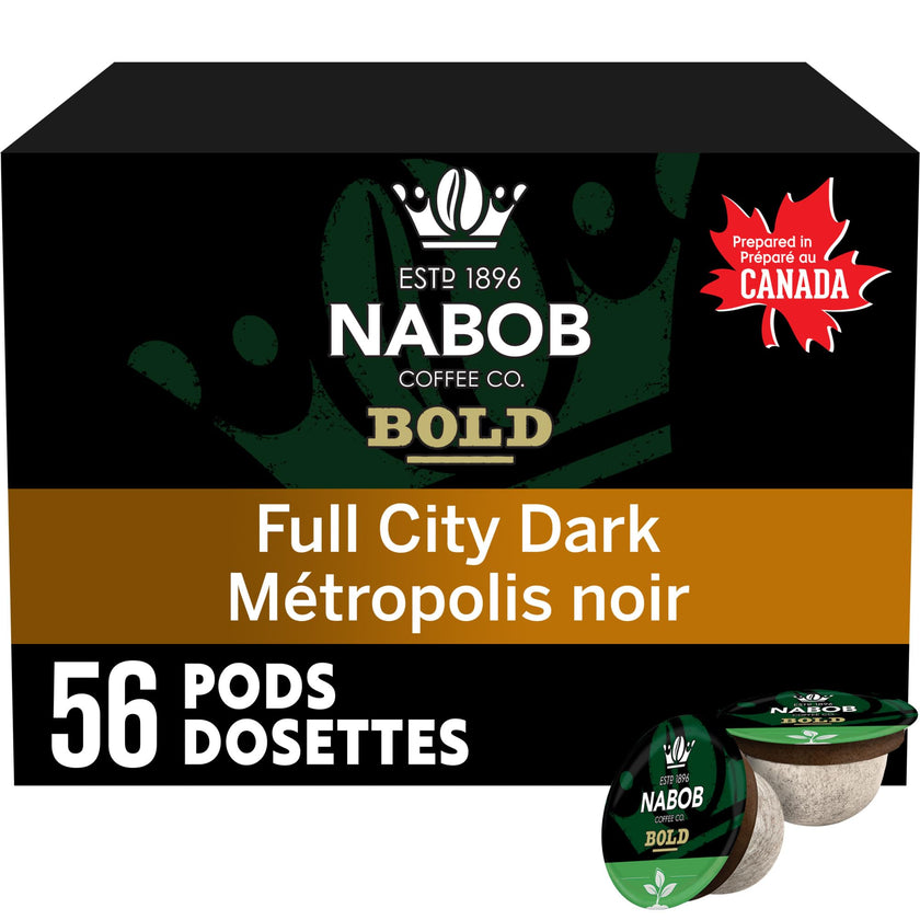 Nabob Bold Full City Dark 100% Compostable Pods, 56 Pods 🍁 All In One Marketplace Canada