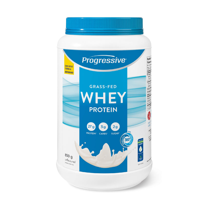 Progressive Grass-Fed 100% Whey Protein Powder Unflavoured, 27g of New Zealand Whey Concentrate per Scoop for Muscle Gain, Pasture-Raised, Non-GMO, Canadian-Made Antibiotic-free, Hormone-free, 850 g 🍁 All In One Marketplace Canada