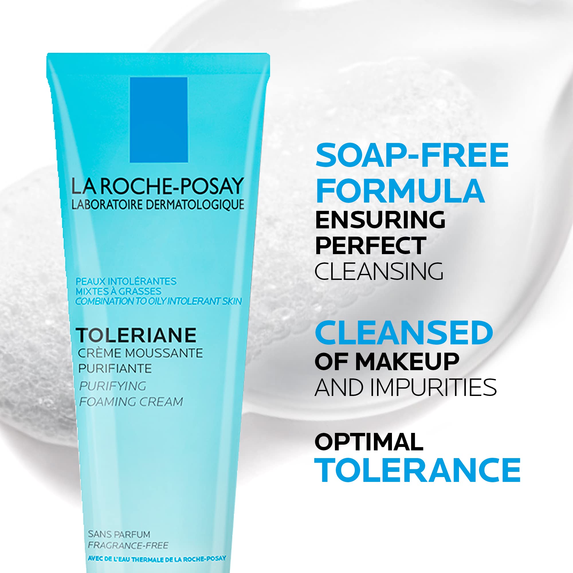 La Roche-Posay Face Cleanser, Toleriane Purifying Foaming Cream for Sensitive Skin with Glycerin, Cleanser and Makeup Remover, Fragrance Free, Preservative Free, Soap Free, Dermatologist Recommended Brand, 125 ML 🍁 All In One Marketplace Canada