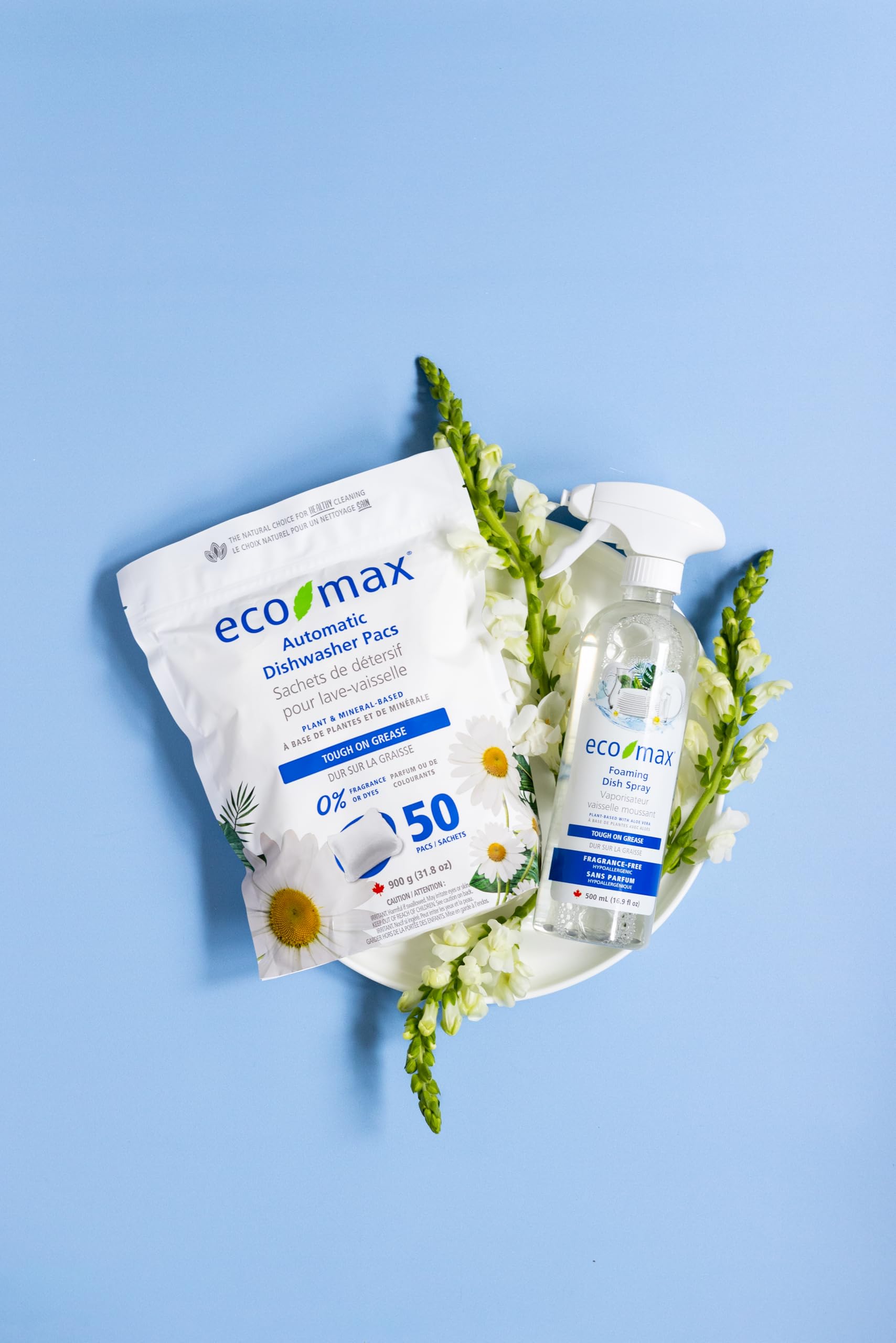 Eco-Max Hypoallergenic Automatic Dishwasher Pacs, 50 count, Fragrance-Free 🍁 All In One Marketplace Canada