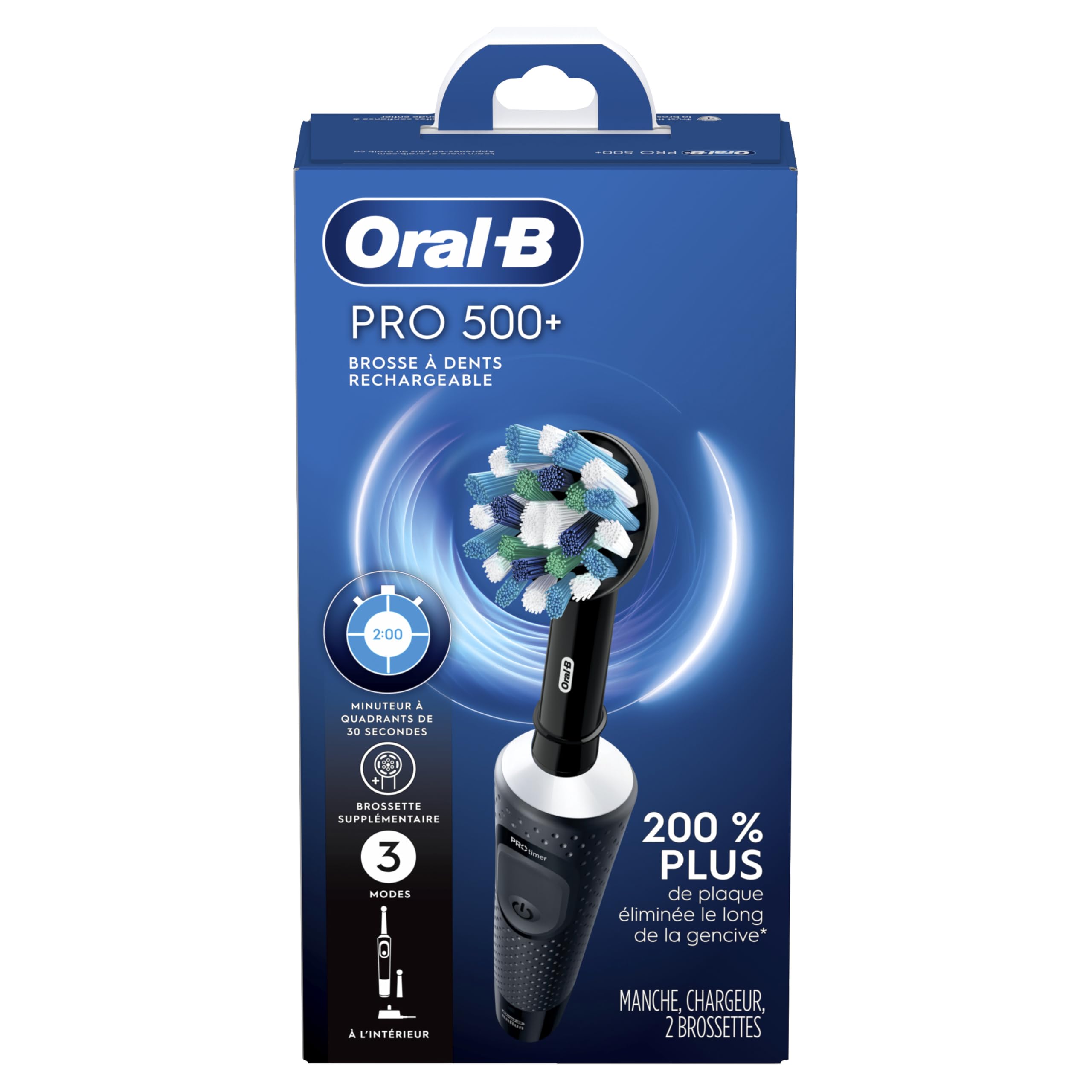 ORAL-B PRO 500+ RECHARGEALBE TOOTHBRUSH BLACK 1 CT 🍁 All In One Marketplace Canada