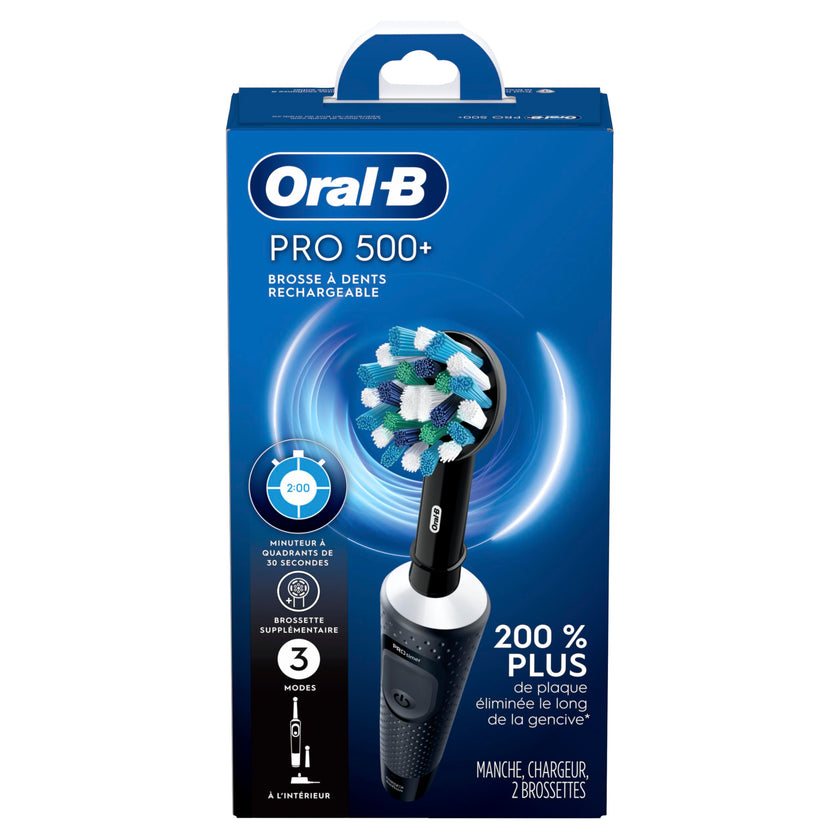 ORAL-B PRO 500+ RECHARGEALBE TOOTHBRUSH BLACK 1 CT 🍁 All In One Marketplace Canada