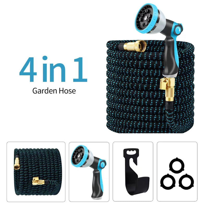 Expandable Garden Hose, Water Hose 100ft with 10 Function Nozzle, Flexible Hose with 3/4