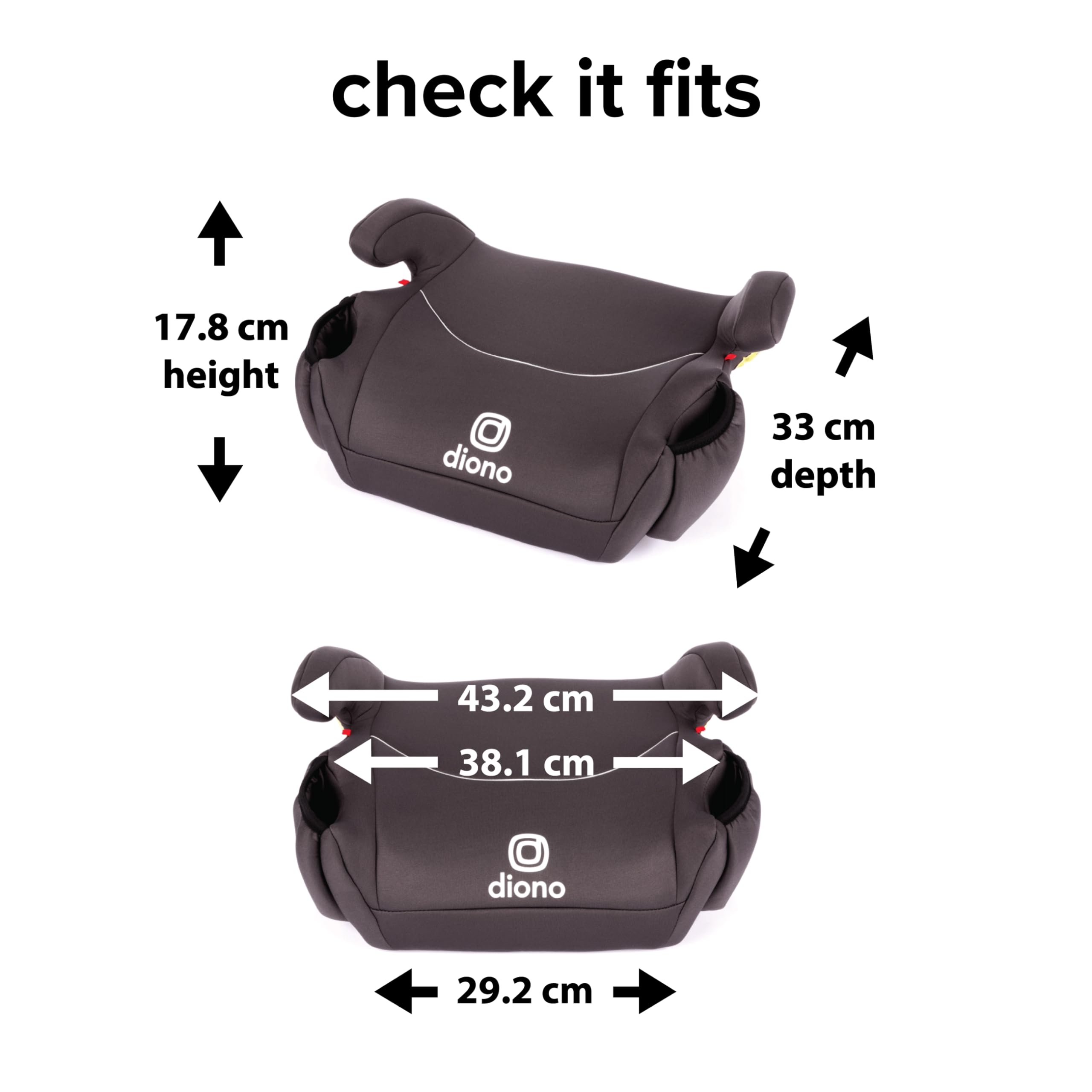 Diono Solana 2022, No Latch, Pack of 2 Backless Booster Car Seats, Lightweight, Machine Washable Covers, Cup Holders, Black Charcoal 🍁 All In One Marketplace Canada