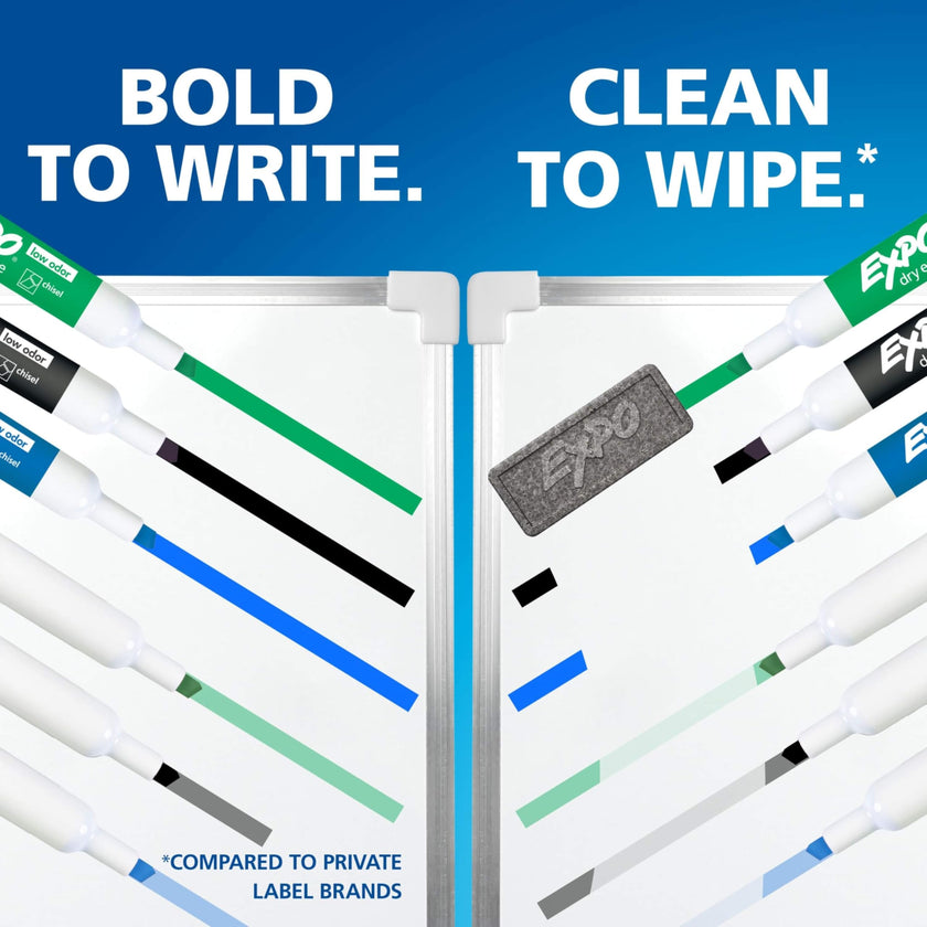 EXPO Dry Erase Markers, Low Odour Ink, Assorted Colours, Chisel Tip, 12 Count 🍁 All In One Marketplace Canada